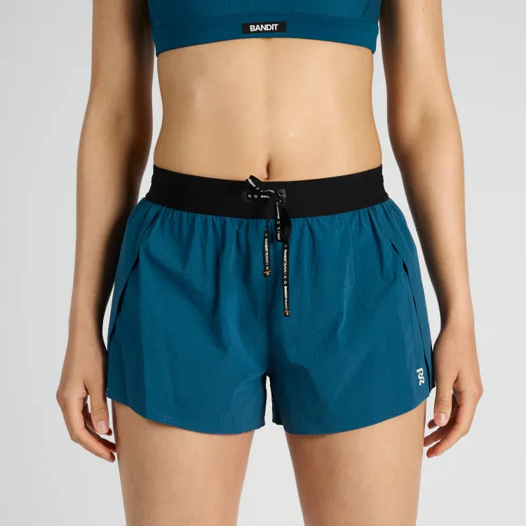 Bandit Running Vento Women's 3" Splitty Short - Deep Teal