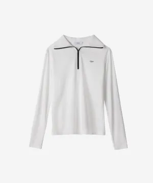 OBER Golf Cooling Combination Half Zip-Up T-Shirt - White